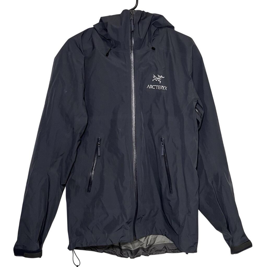Arc'teryx Goretex Jacket Men’s Size S Blue-Gray Hooded Full Zip Lightweight